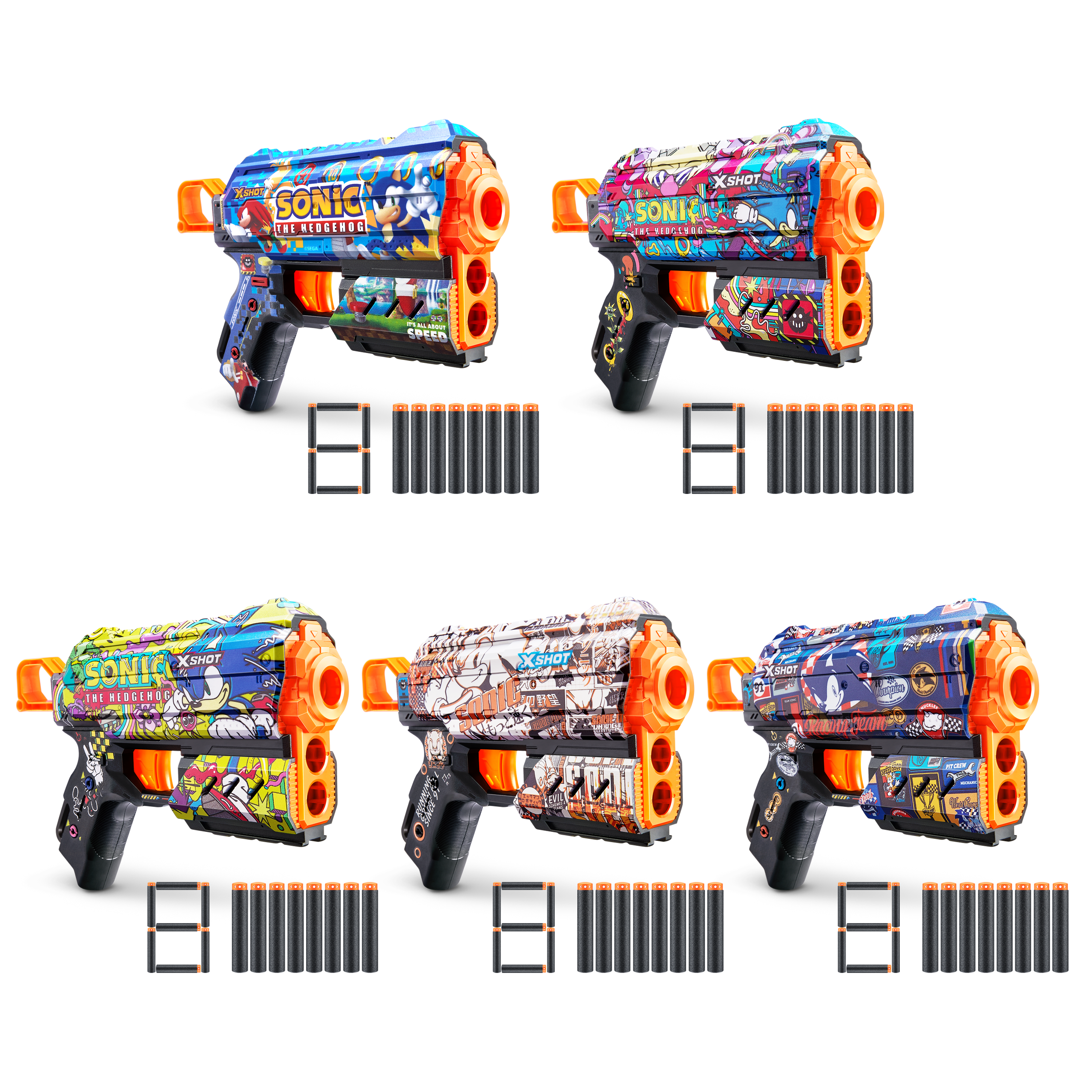 XSHOT SKINS-FLUX(8 Darts) SONIC