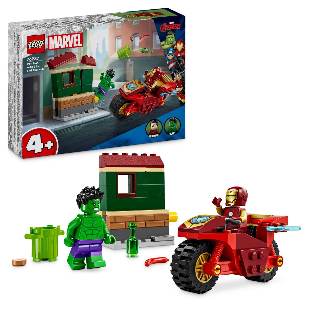 LEGO Marvel 76287, Iron Man med motorcykel och Hulk