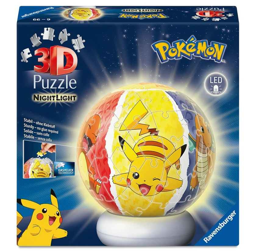 Ravensburger Puzzle-Ball Pokémon 3D-pussel nattlampa