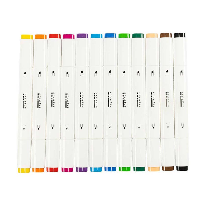 Illustrations Marker, Standardfärger, Spets 1+8 Mm, 12 St./