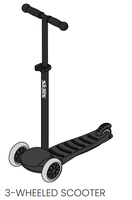 Skills, Scooter 3-hjul Färg Svart