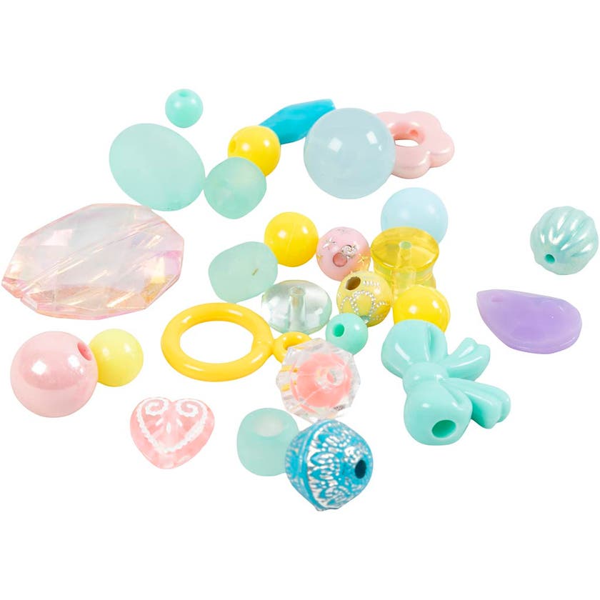 Klassiska pärlor, mixade färger, Dia. 5-35mm , Hål