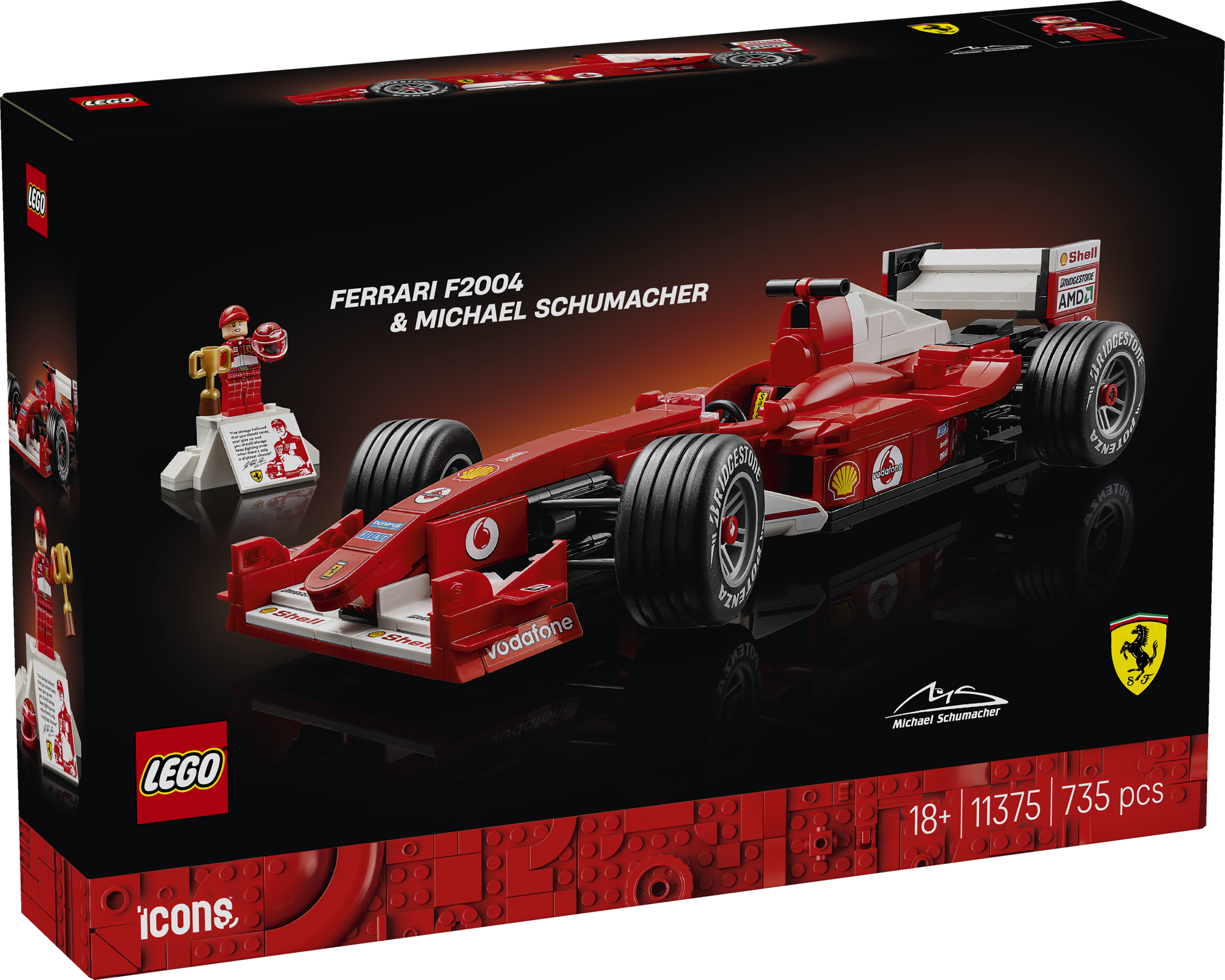 LEGO® Icons Ferrari F2004 & Michael Schumacher Modellbil 11375