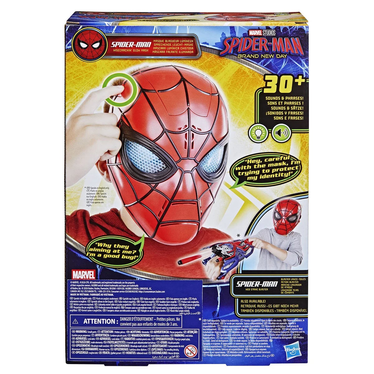 Spiderman Maskeradmask med ljud och ljus