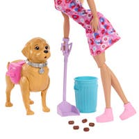 Barbie Walk & Potty Pup med docka och gående valp