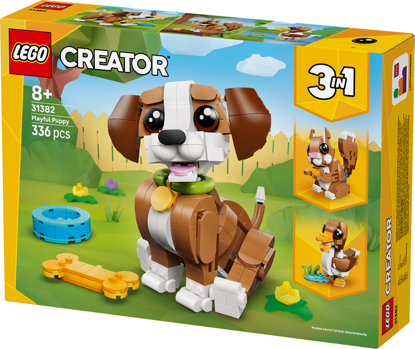 Byggsetet LEGO® Creator 3-i-1 Söta djur: lekfull valp 31382