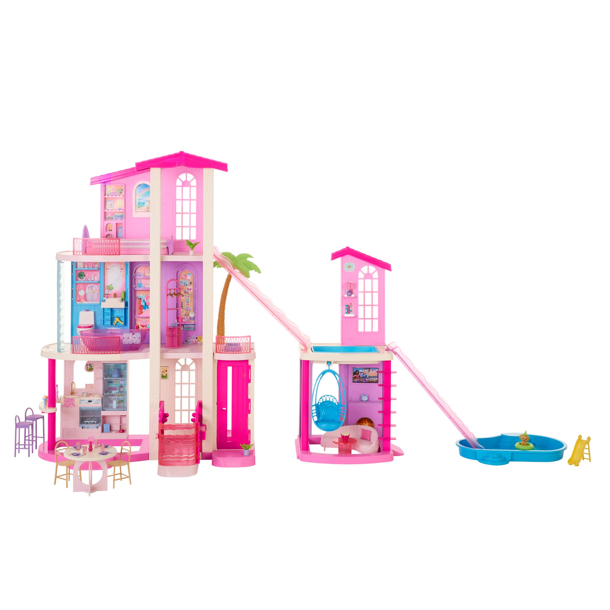 Barbie Dreamhouse med 2 hus, pooler och rutschkanor