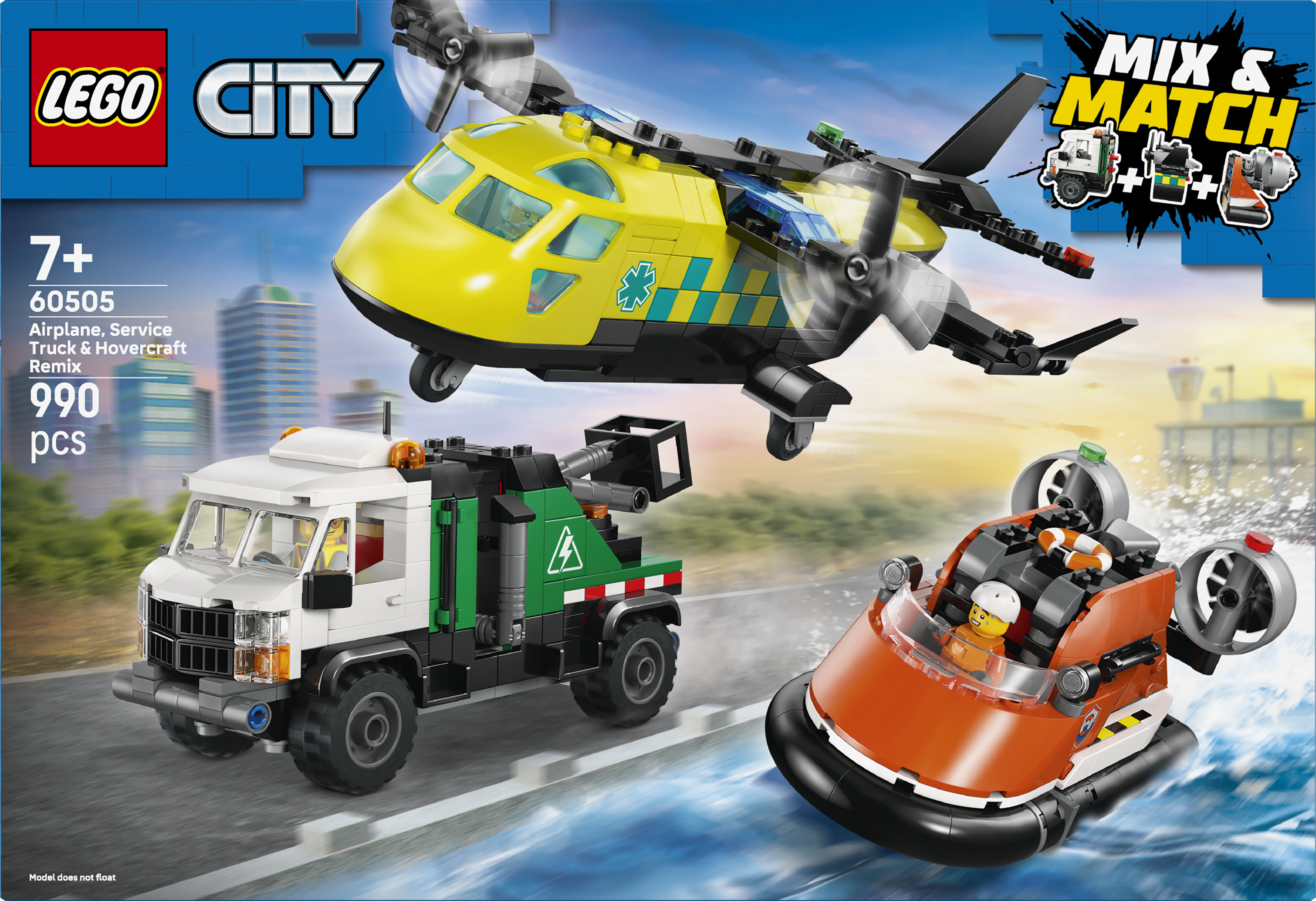 LEGO® City Flygplan, servicebil och svävare 60505