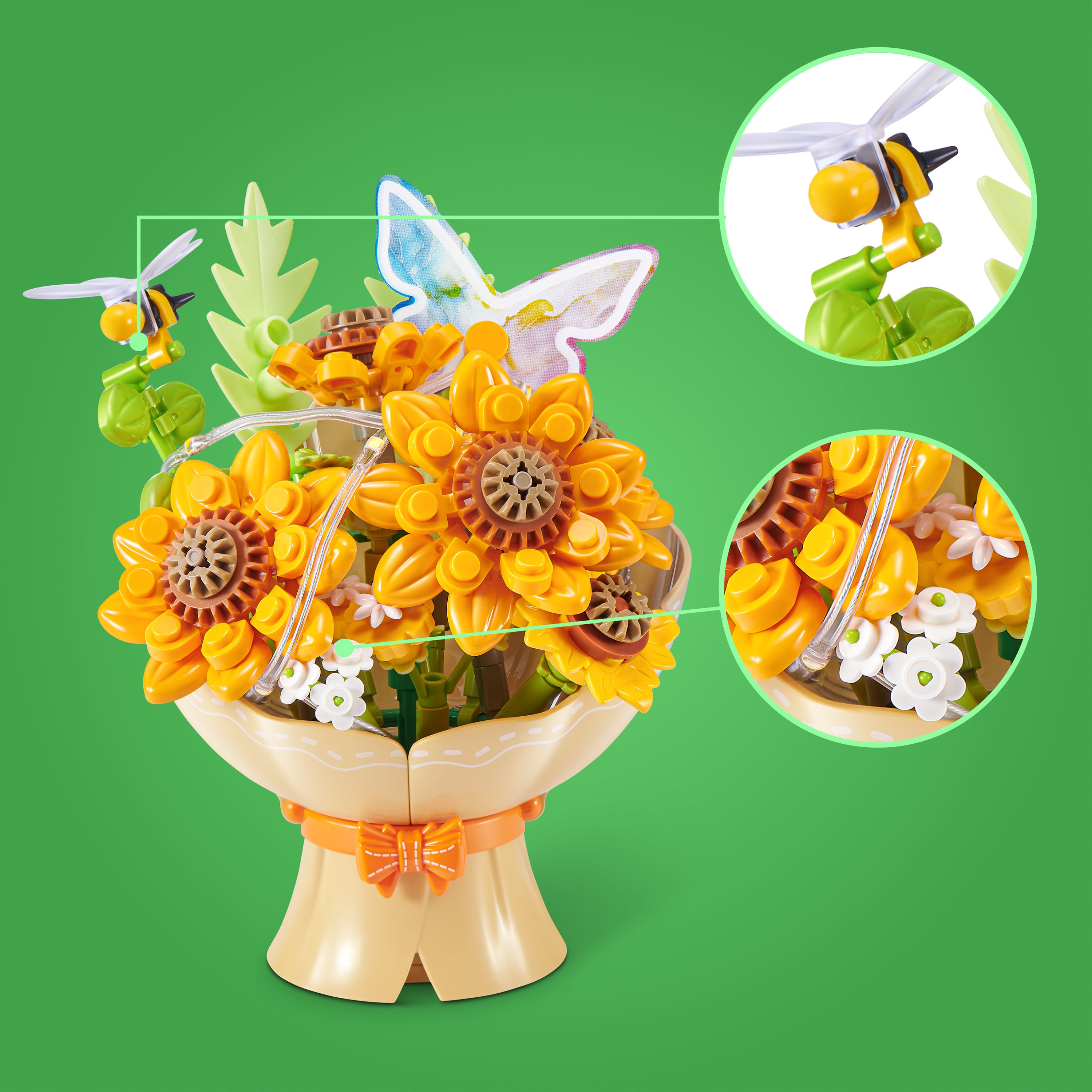 MAX Build more Premium Bricks LED Bouquets Gul