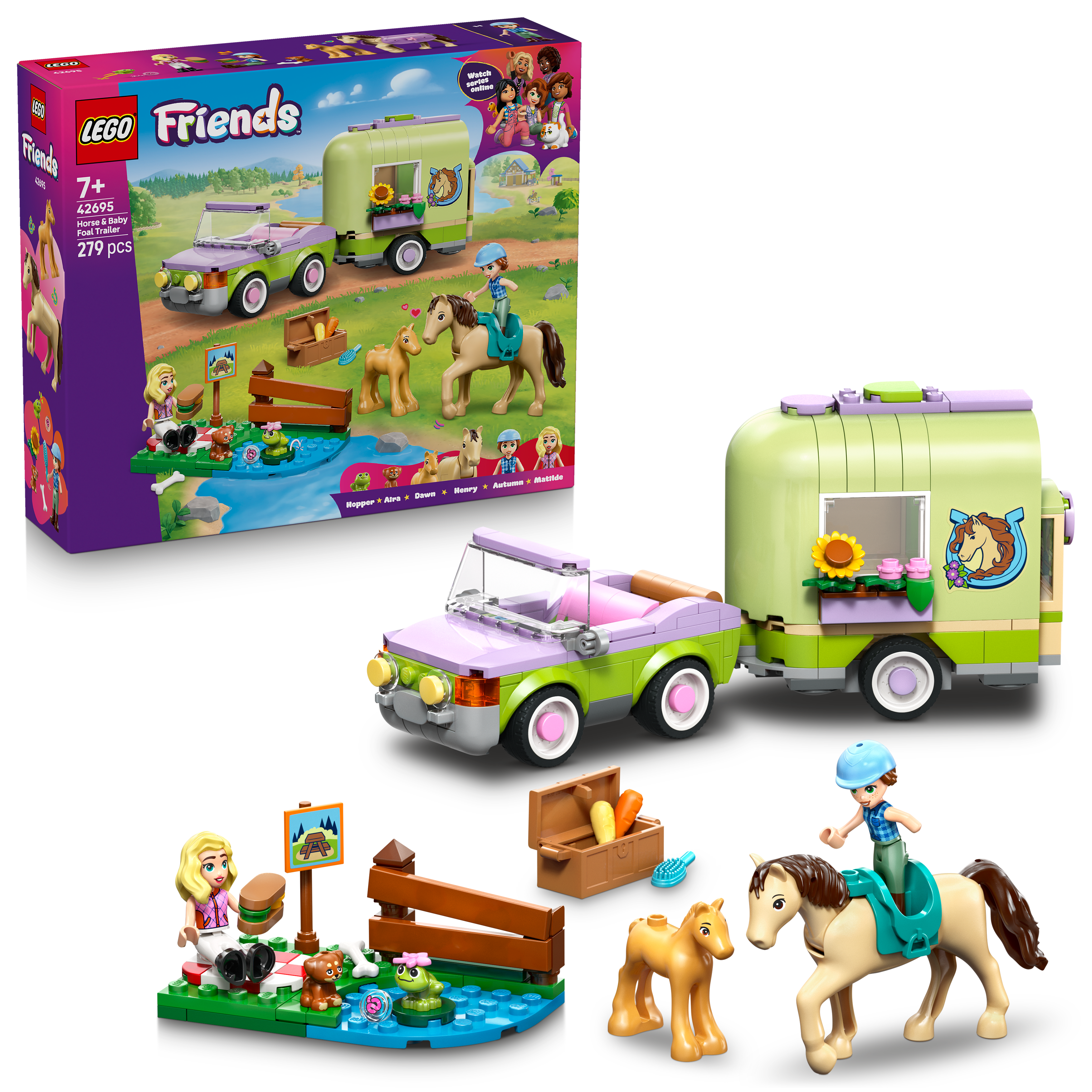 LEGO® Friends Släp med häst och föl Lekset 42695