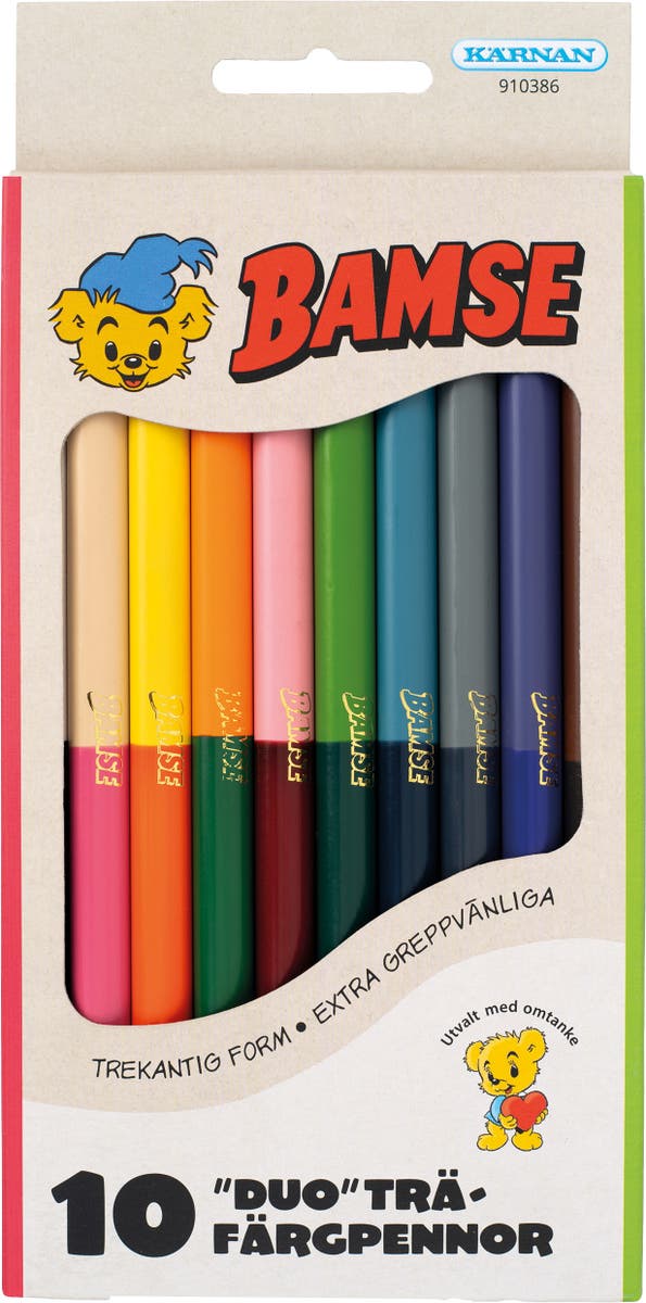 Bamse Duo Träfärgpennor