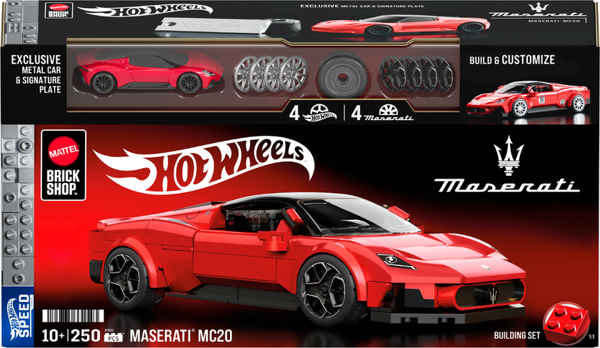 Mattel Brick Shop Hot Wheels Maserati MC20-byggsats