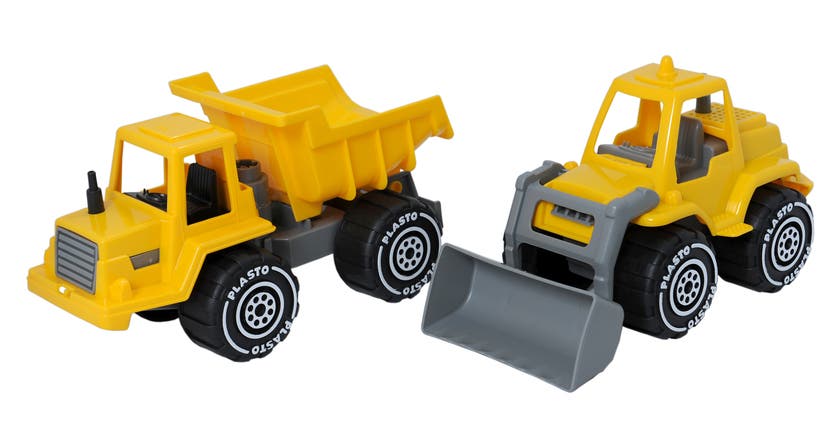Plasto - Frontlastare gul 1623 & Dumper gul 1690 i display
