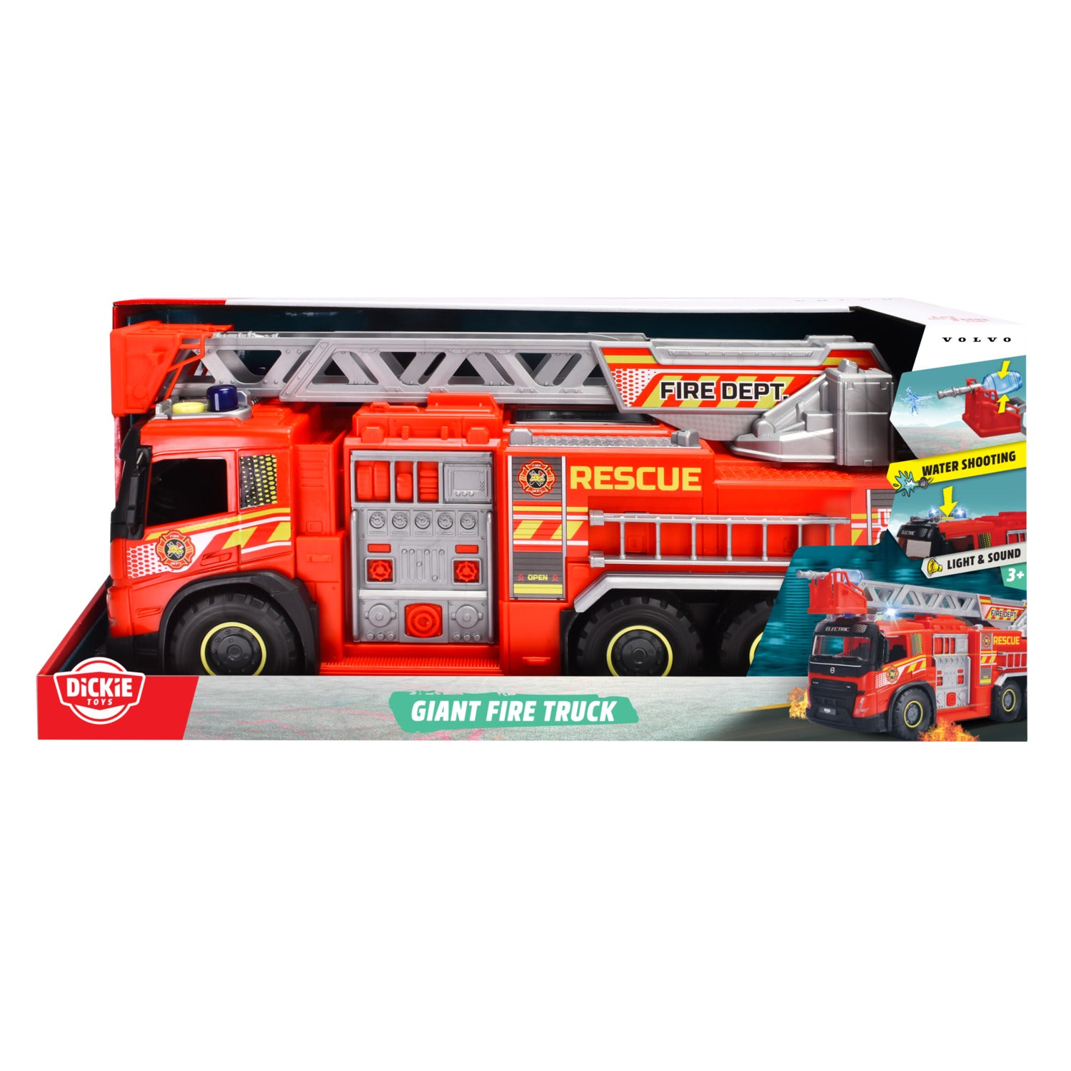 Dickie Toys Volvo FMX brandbil, 57 cm