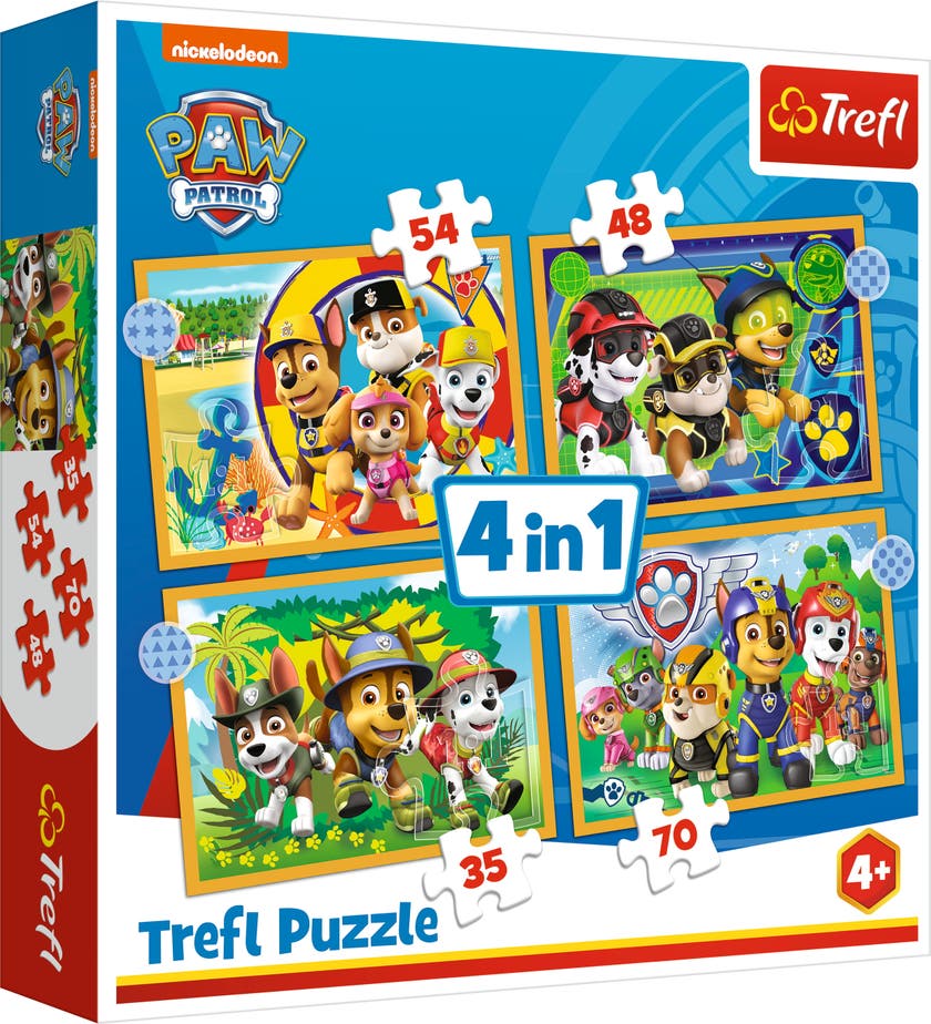 Trefl Holiday Paw Patrol pussel, 4 set