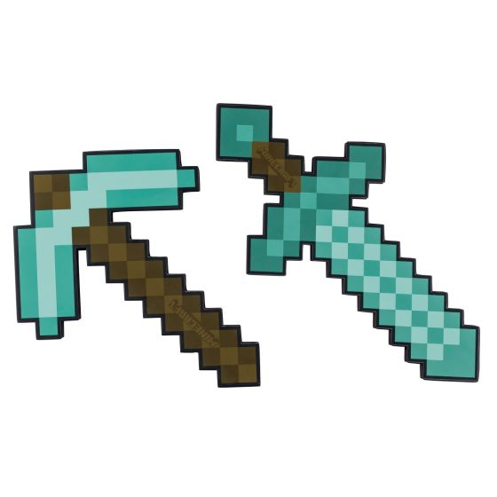 Role Play Foam Sword and Pickaxe Set Diamond - 43 cm 