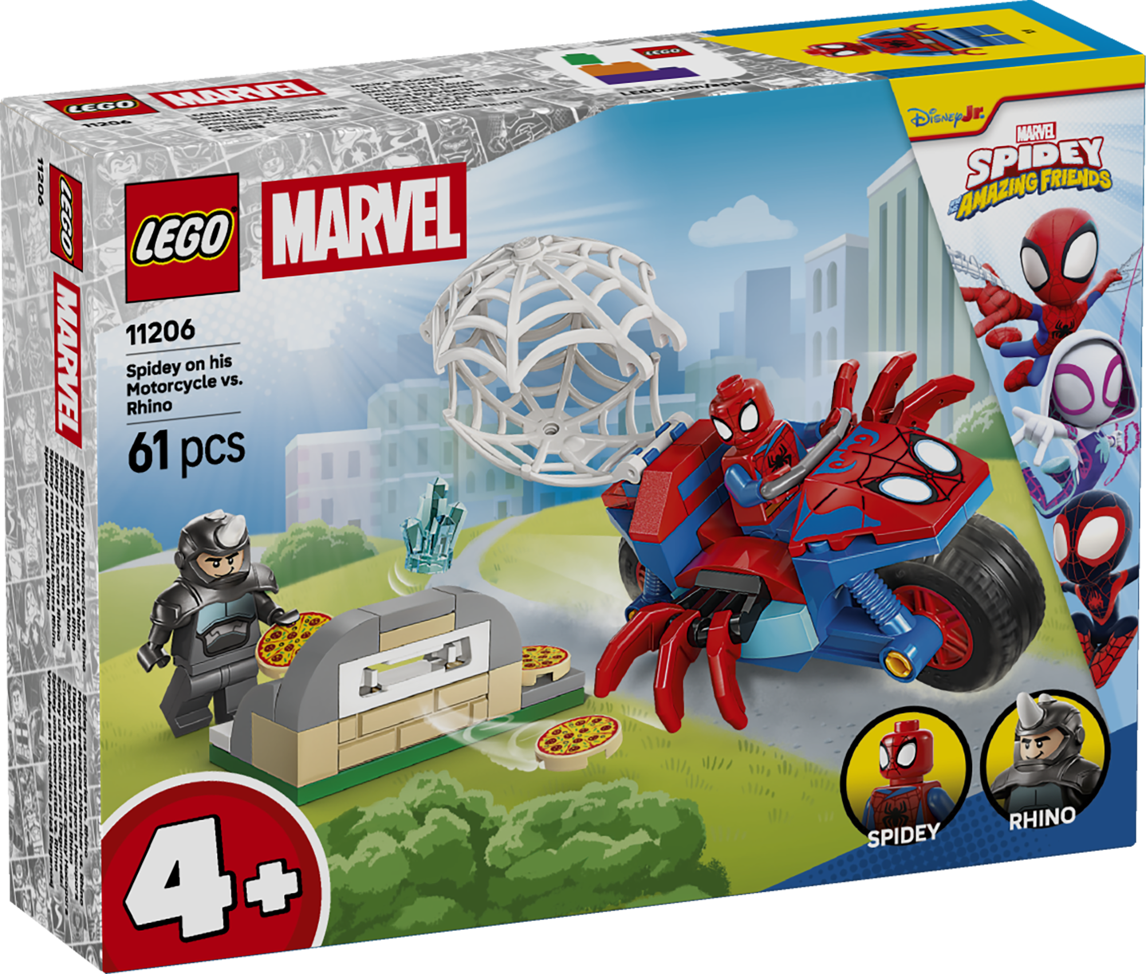 LEGO® | Marvel Spidey And His Amazing Friends Spidey på sin motorcykel mot Rhino 11206