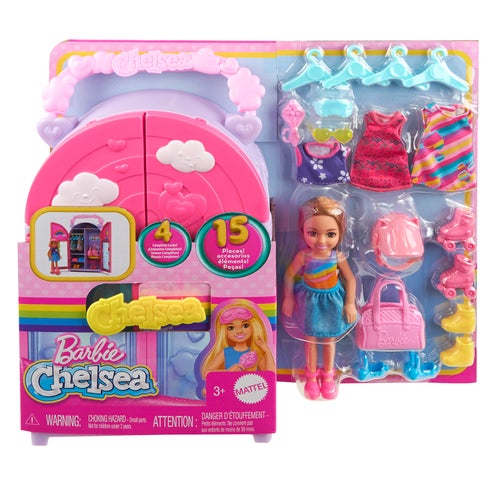 Barbie Chelsea-docka med garderob – lekset med kläder och accessoarer