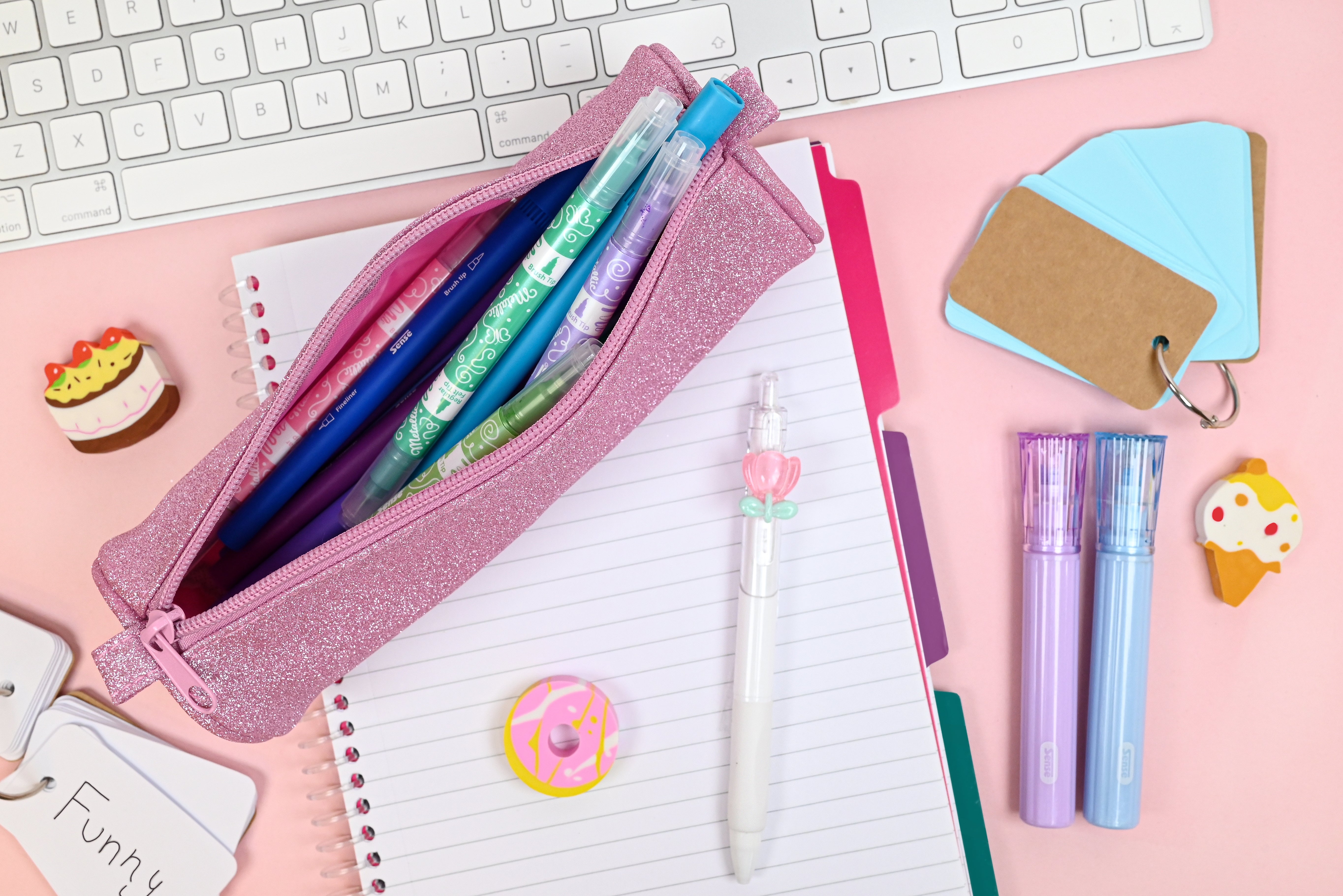 Pennfodral Glitter Rosa