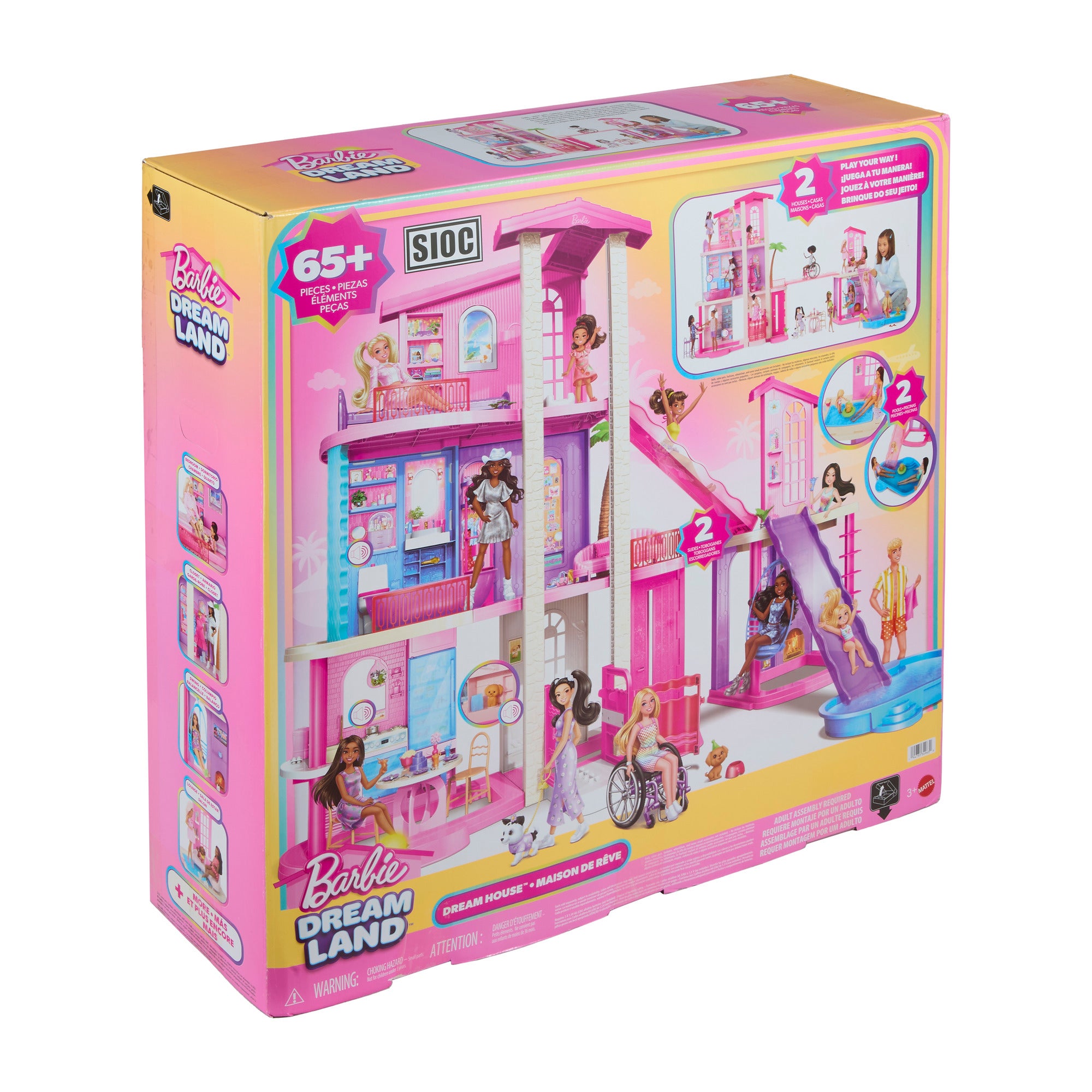 Barbie Dreamhouse med 2 hus, pooler och rutschkanor