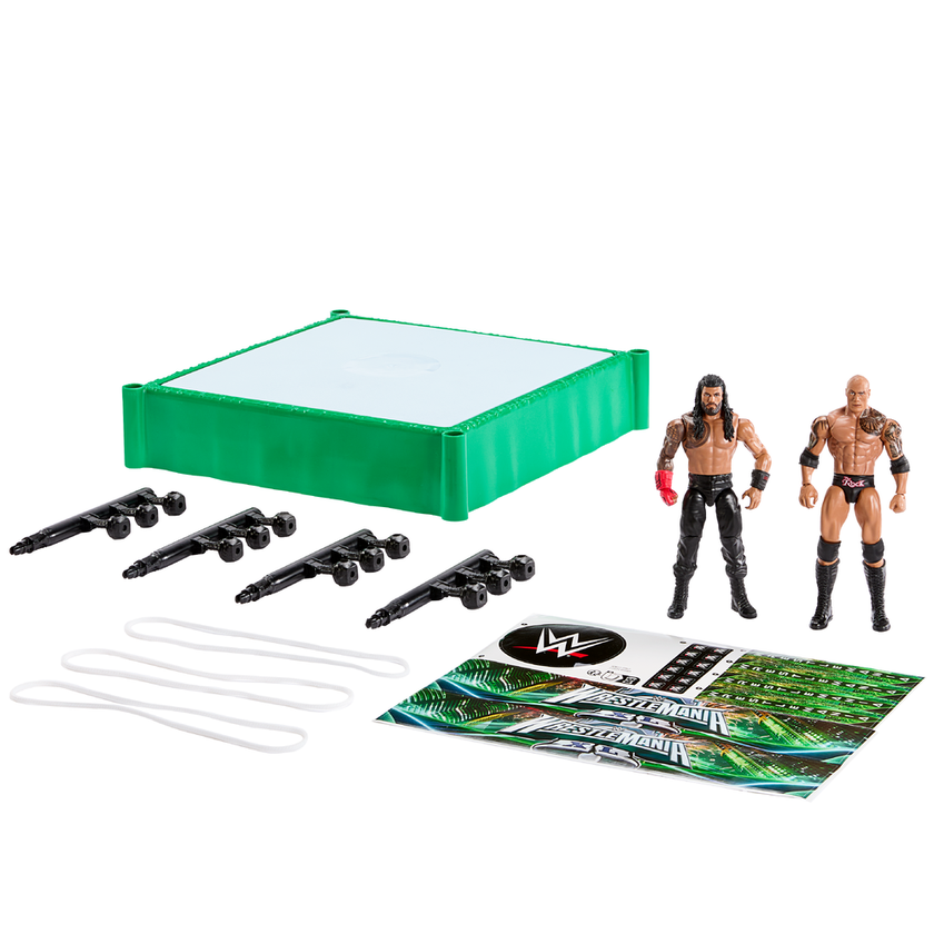 WWE Wrestling Ring med 2 actionfigurer