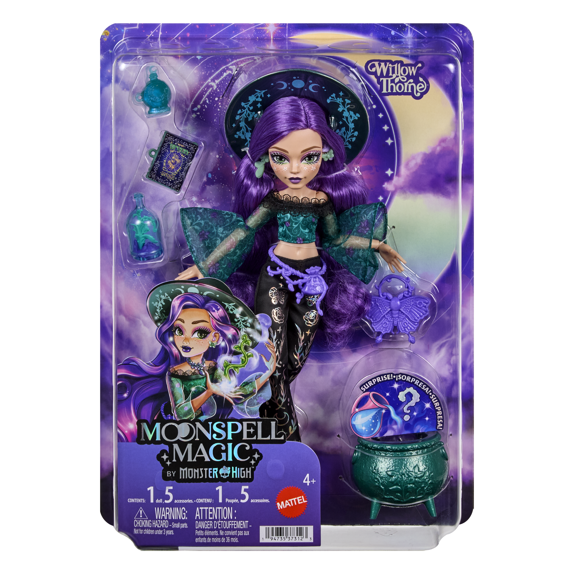 Monster High Willow Thorne Naturhäxa-docka med tillbehör
