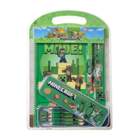 MINECRAFT, Stort skrivset med plåtpennskrin & A4 anteckningsbok