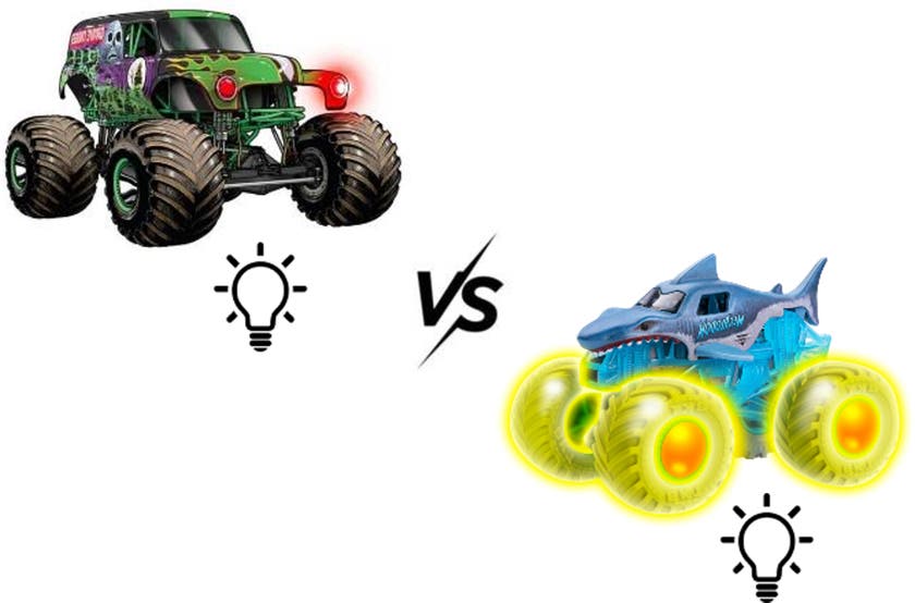Monster Jam 1:43 Glowing Light 2 Pack