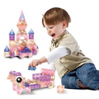 Mag&Play magnetiska byggstenar 66 st rosa