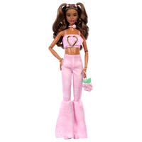Barbie Deluxe Style Docka med Rosmönstrad Jeanslook