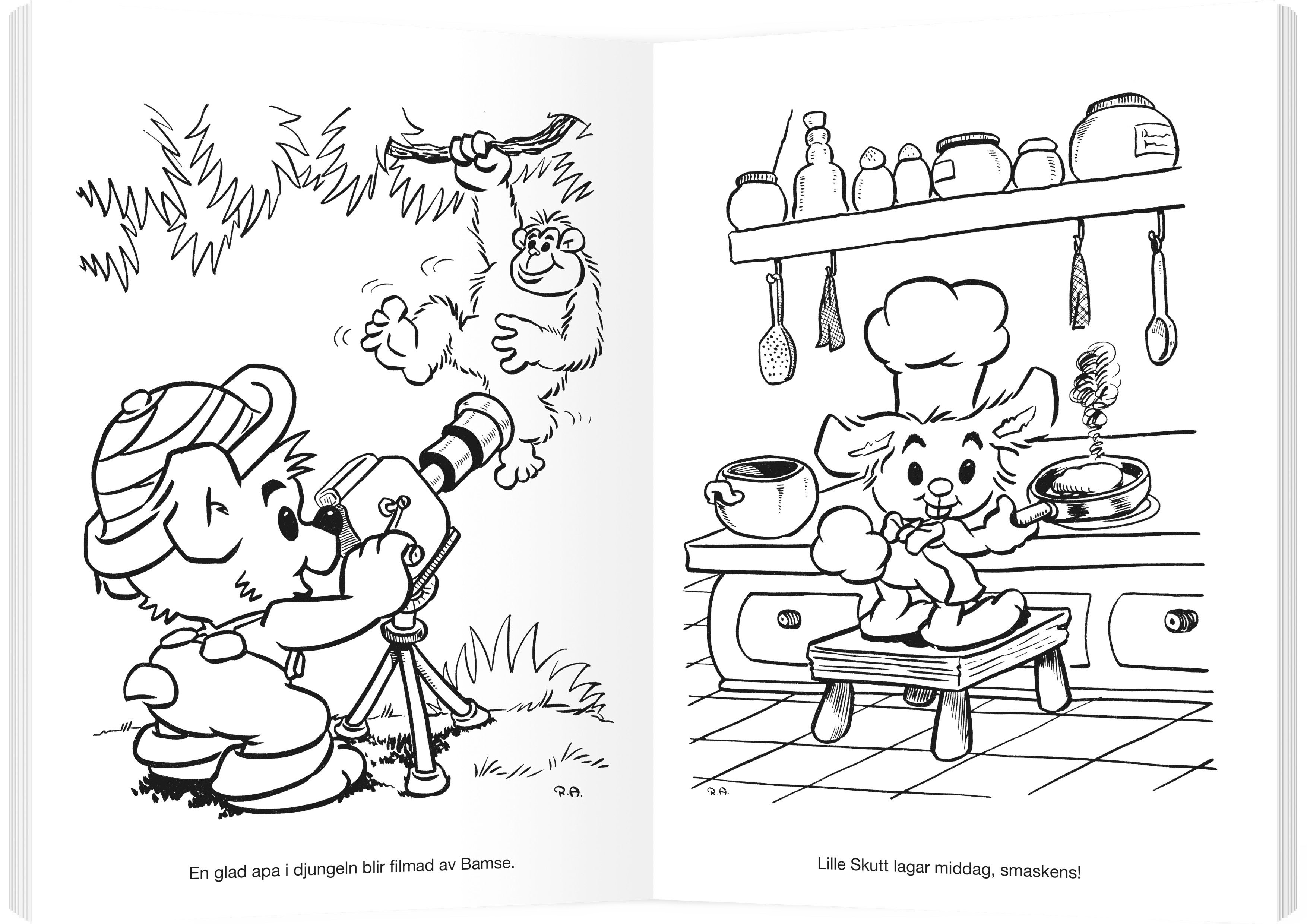 Bamse målarbok med 96 bilder