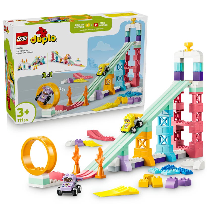 LEGO® DUPLO® Town 3-i-1 Kreativa ramper med fordon 10478
