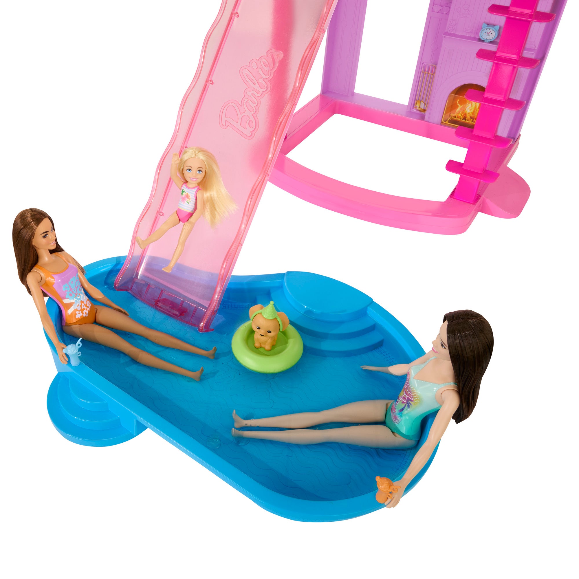 Barbie Dreamhouse med 2 hus, pooler och rutschkanor