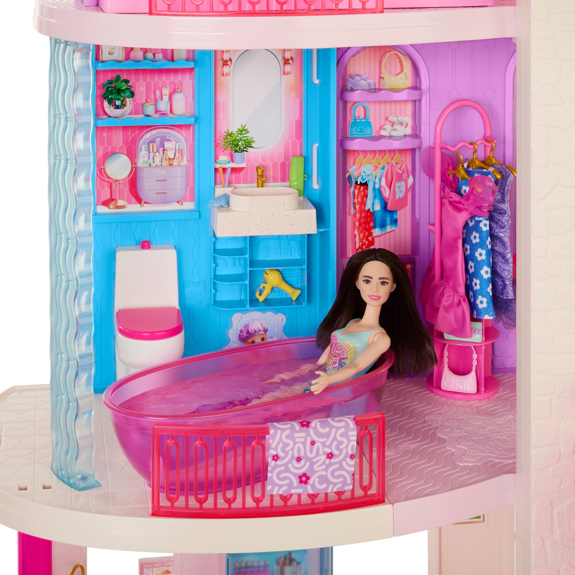 Barbie Dreamhouse med 2 hus, pooler och rutschkanor