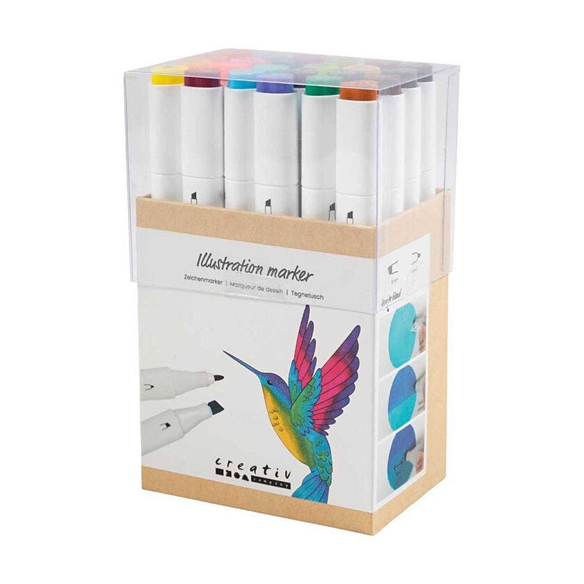 Illustrations Marker, Kompletterande Färger, Spets 1+8 Mm, 2