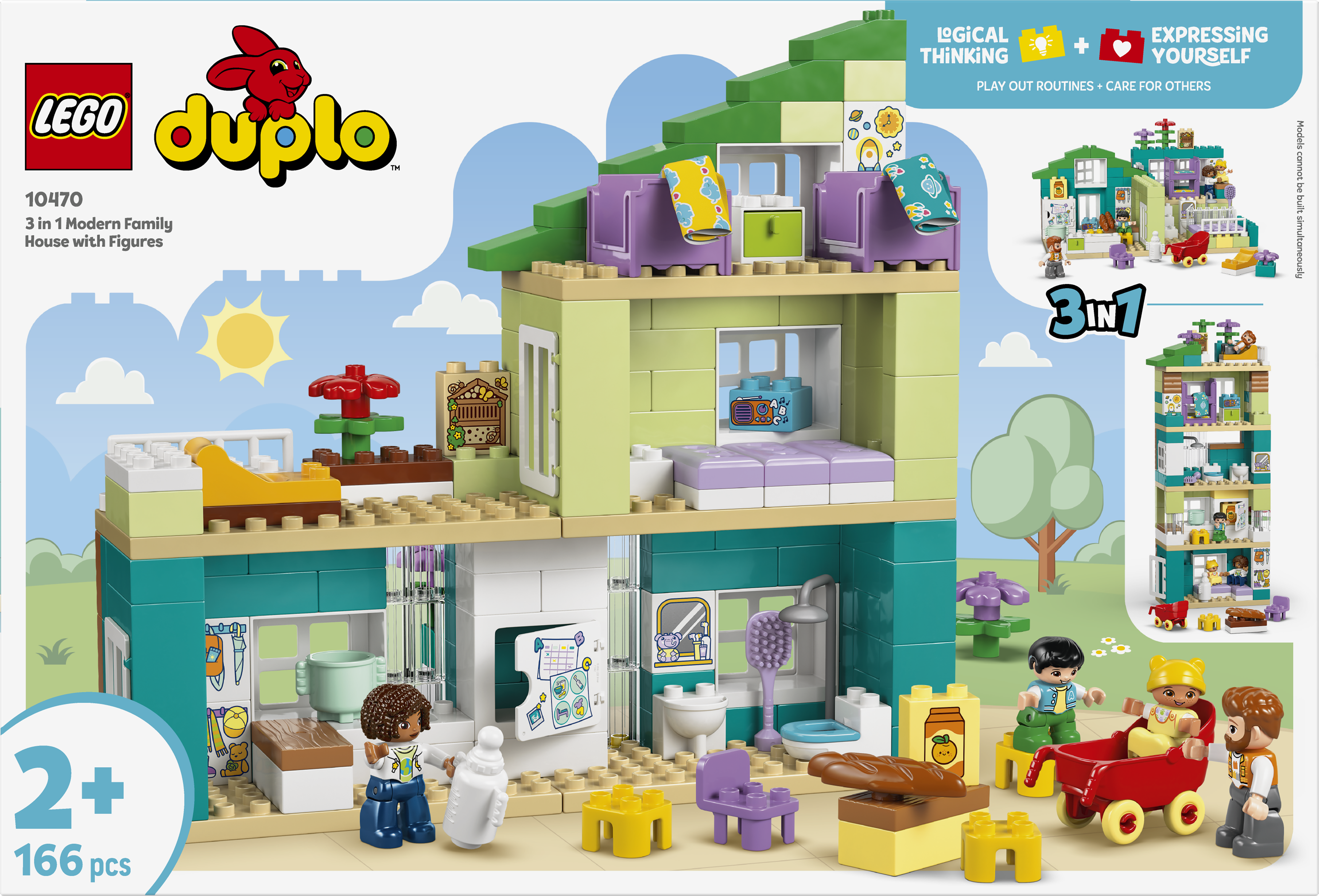 LEGO® DUPLO® Town 3 i 1 Modern familjevilla med figurer 10470