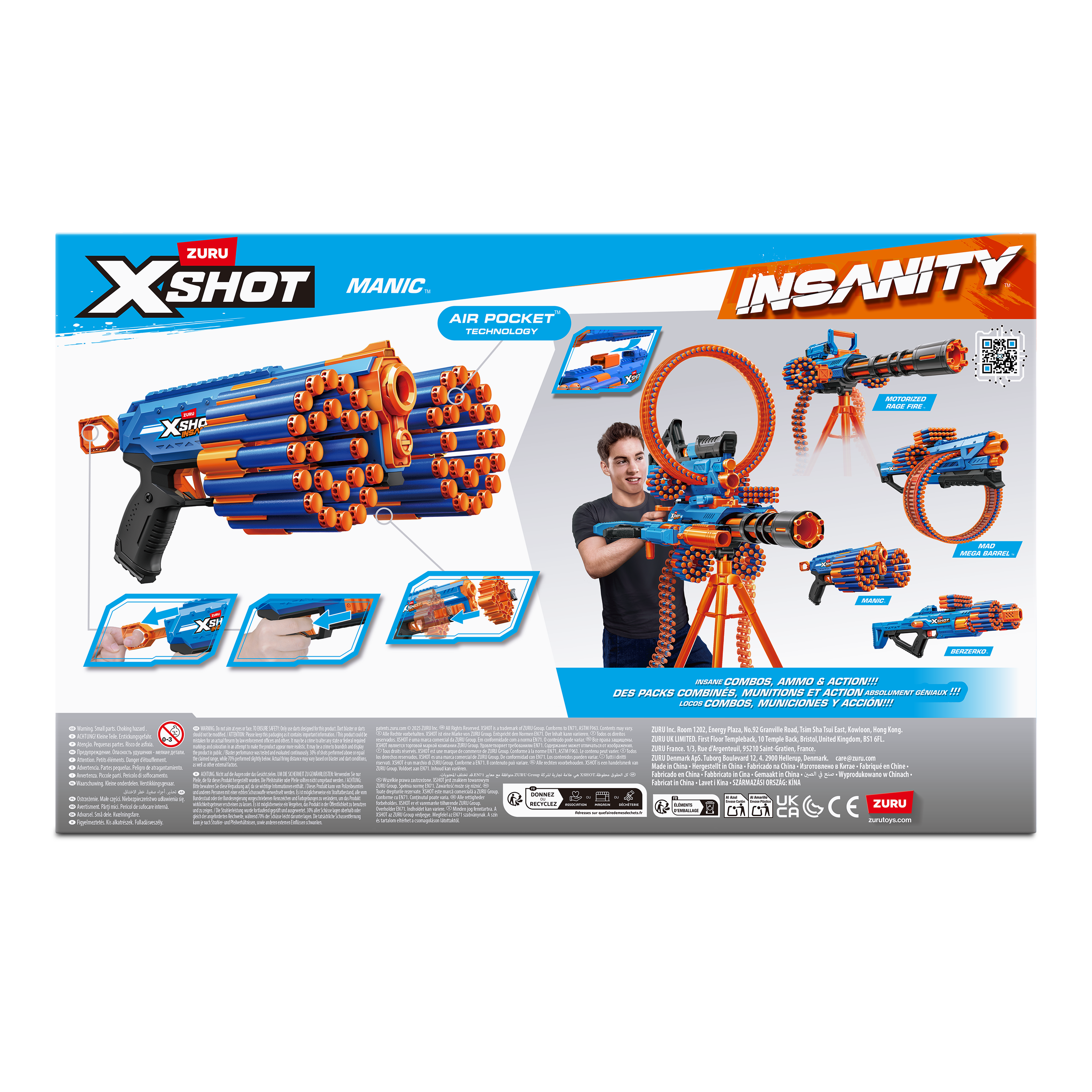 XSHOT Insanity Manic Blaster med 24 pilar