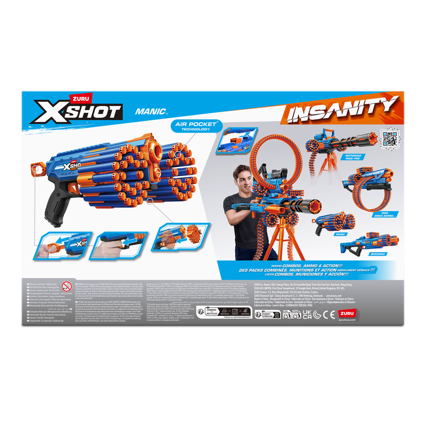XSHOT Insanity Manic Blaster med 24 pilar