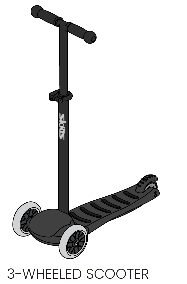 Skills, Scooter 3-hjul Färg Svart