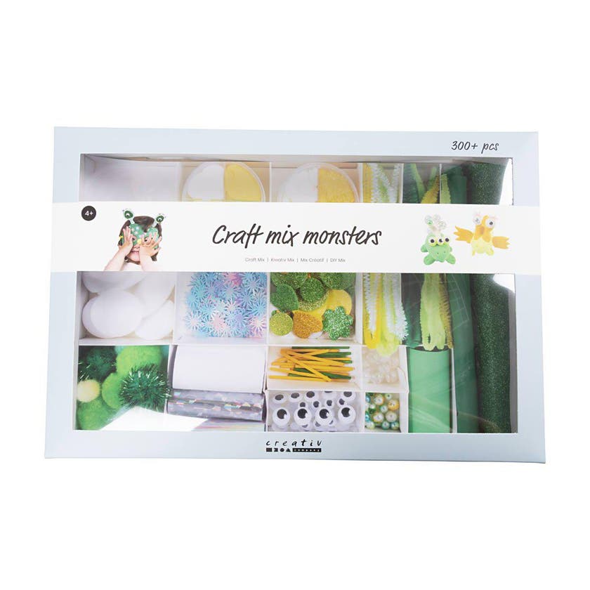 Kreativ ask, olika färger, Monster, 1-pack