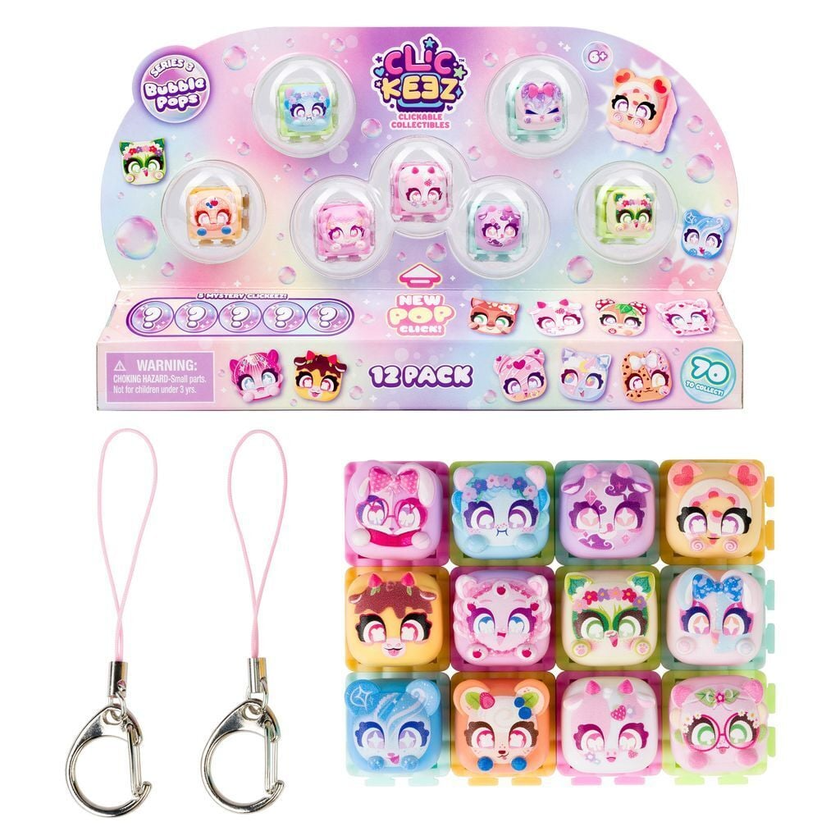 Clickeez Klickbar Fidget-Nyckelring 12 Figurer
