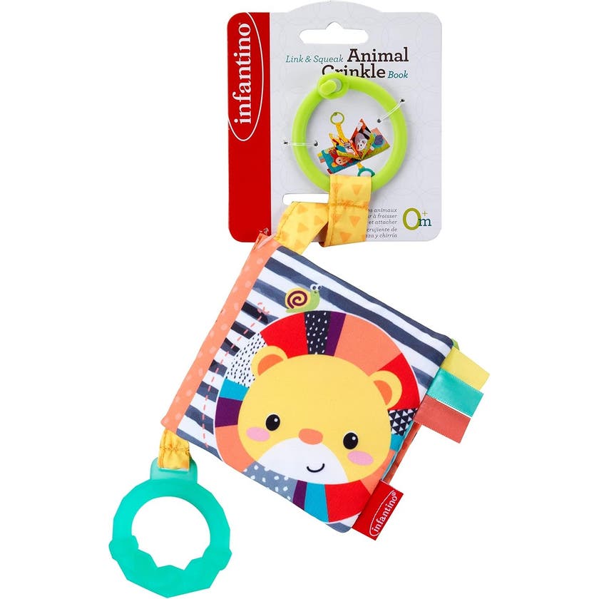 Infantino, Link & Squeak Animal Crinkle Book