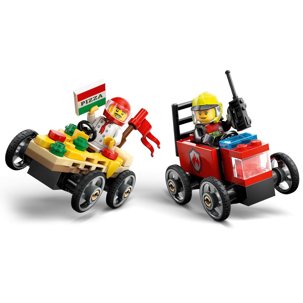 LEGO City Great Vehicles 60458, Pizzabil mot brandbil – racingpaket