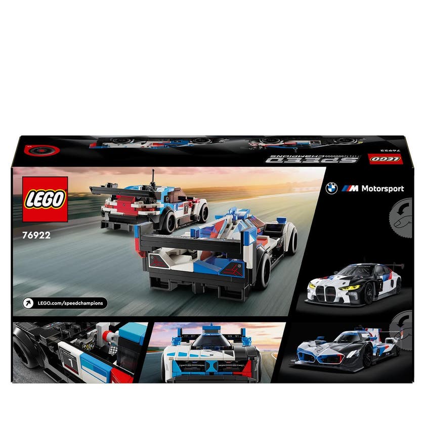 LEGO 76922, BMW M4 GT3 och BMW M Hybrid V8 racerbilar