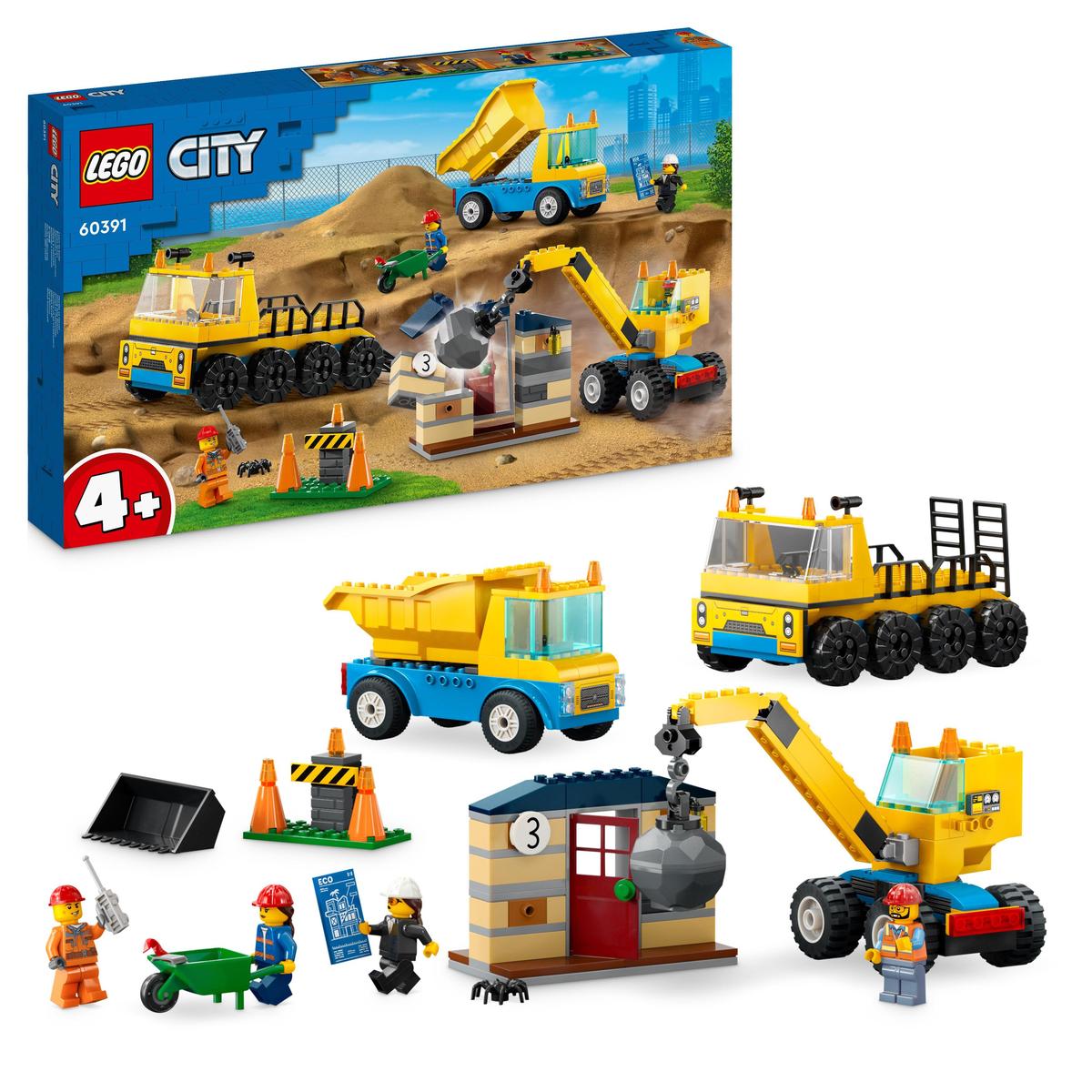 LEGO City 60391, Byggfordon och kran med rivningskula
