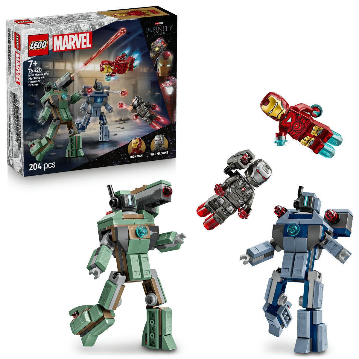 LEGO Super Heroes 76320, Iron Man & War Machine mot Hammer Drones