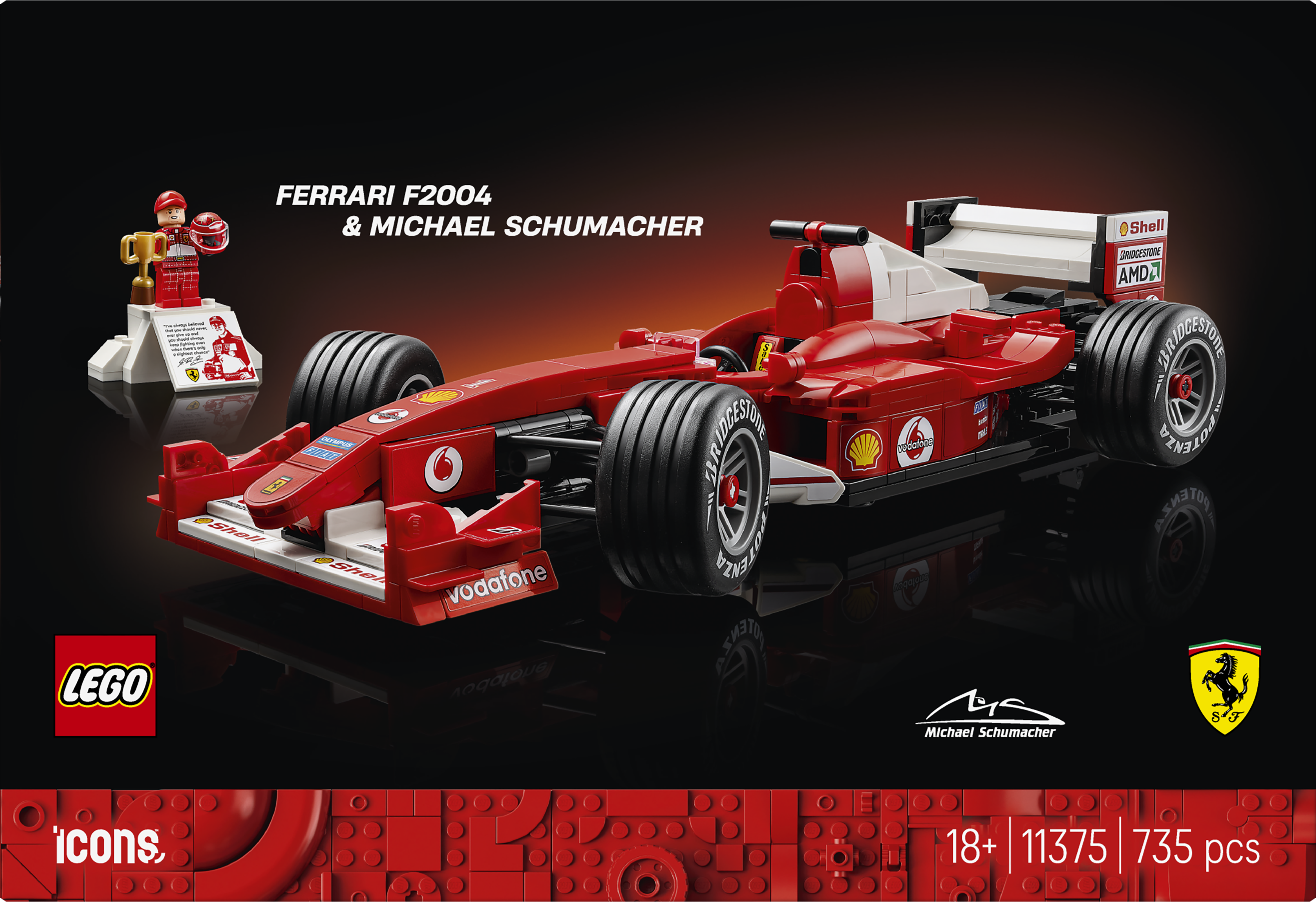 LEGO® Icons Ferrari F2004 & Michael Schumacher Modellbil 11375