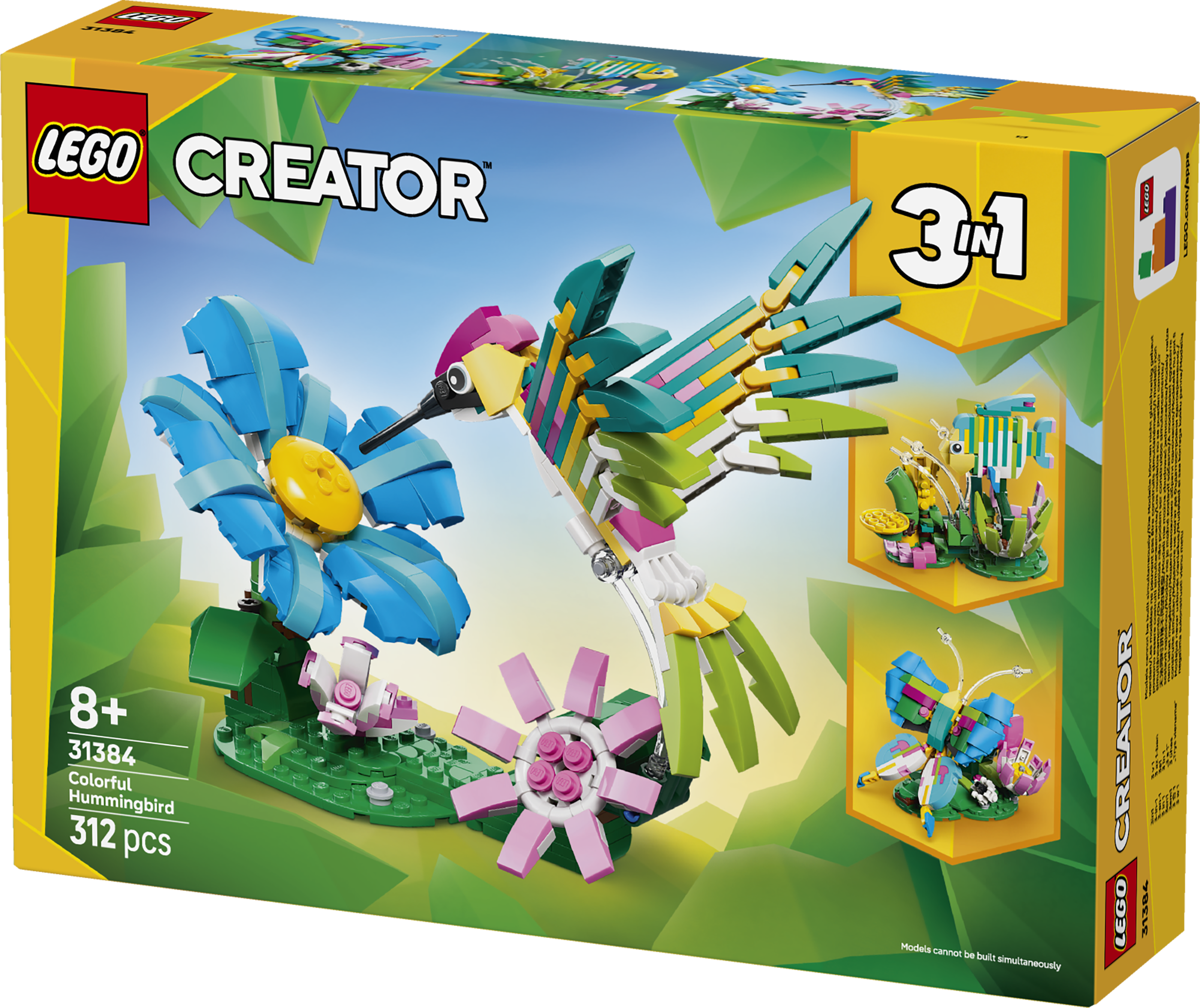 LEGO® Creator 3-i-1 Vilda djur: färgglad kolibri Prydnad 31384