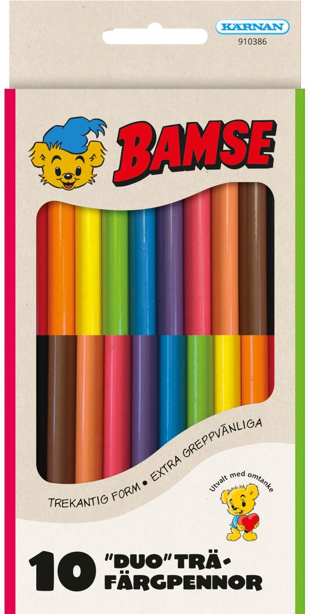 Bamse Duo Träfärgpennor