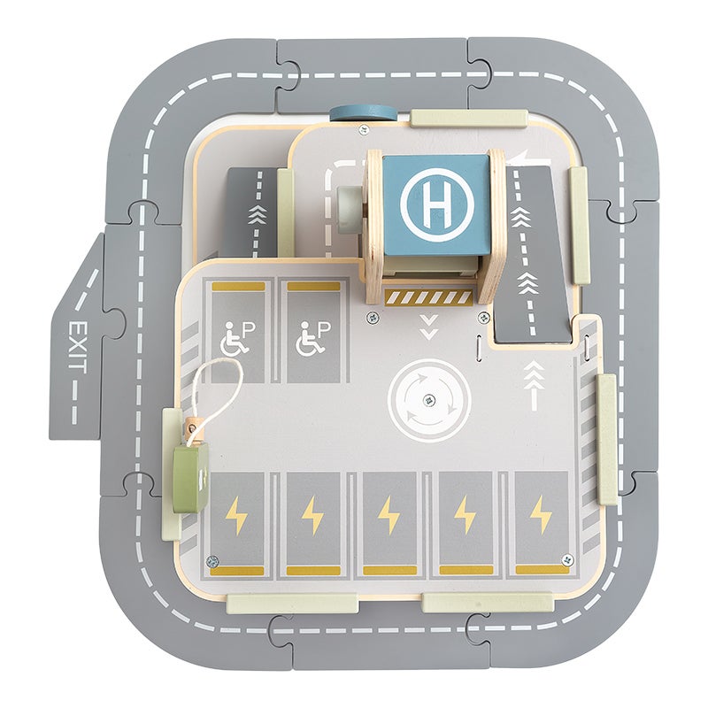 NAP Garage i trä för leksaksbilar